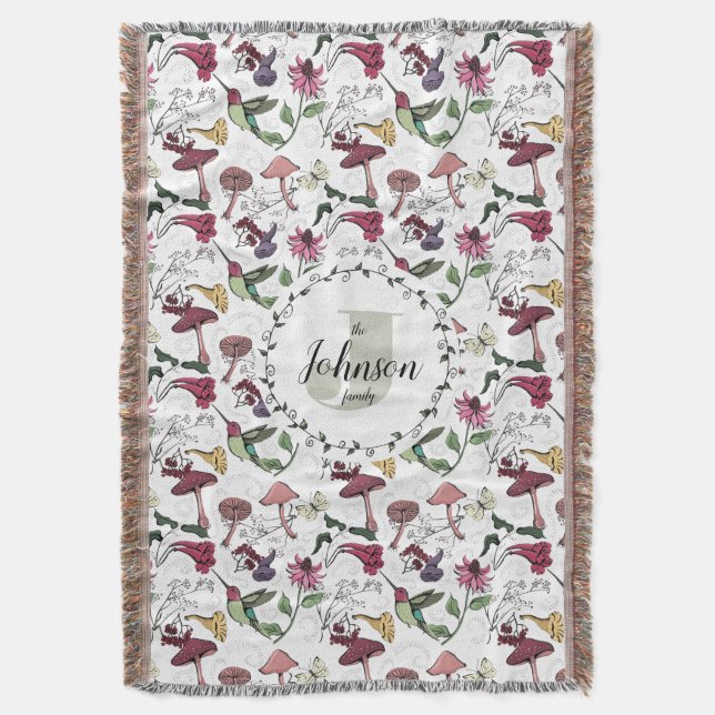 Couverture Nom de famille floral Jardin de colibris et fleurs (devant Vertical)