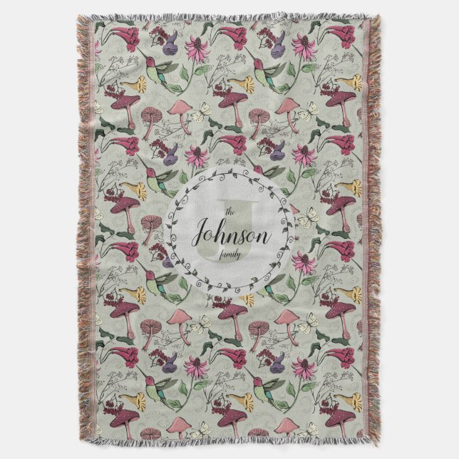 Couverture Nom de famille floral Jardin et fleurs de colibri (devant Vertical)