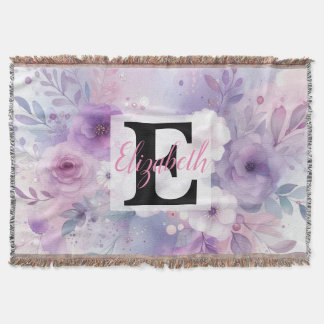 Couverture Nom du monogramme sur l'aquarelle Fleurs en pastel