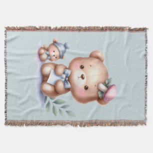 Couverture Nom personnalisé Cute Teddy Bear Animal Art
