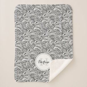 Couverture nommée mono de sherpa d'encre de motif