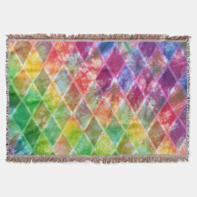 Couverture Non cravate arc-en-ciel Dye Aquarelle Arlequin (Devant)