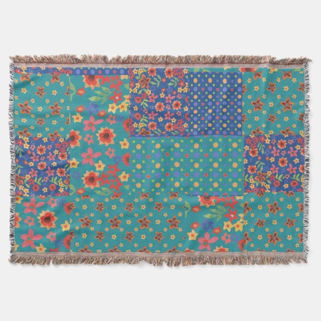 Couverture Nostalgale Motif à cliquet Faux Lance Blanche (Devant)