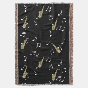 Couverture Notes musicales et saxophones Jazzy