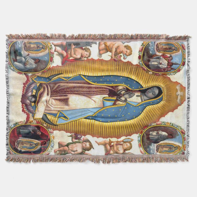 Couverture Notre-Dame de Guadalupe Vierge Apparitions Blanche (Devant)