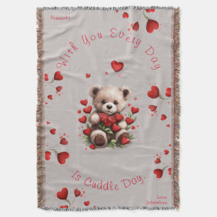 Couverture Nounours d'ours en peluche pour la Saint-Valentin
