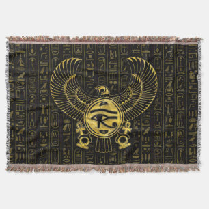 Couverture Oeil égyptien de Horus - d'or et de noir de Wadje