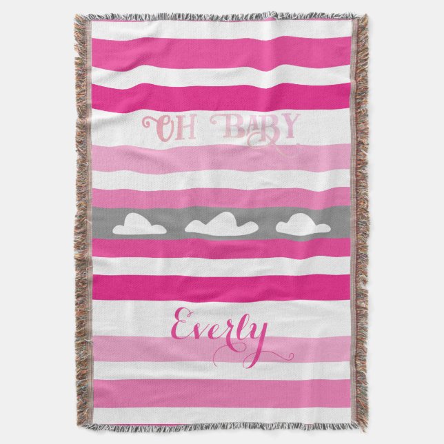 Couverture Oh Baby Personnalisé Fille Rose (devant Vertical)