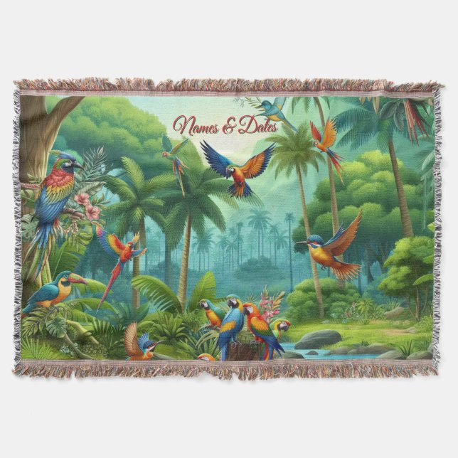 Couverture Oiseaux tropicaux colorés parmi un Plante vif et l (Devant)