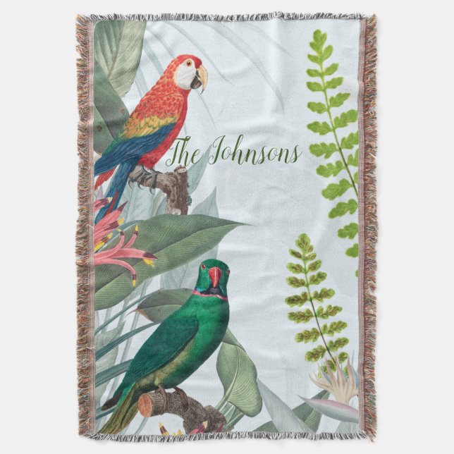 Couverture Oiseaux tropicaux Perroquets et feuillage (devant Vertical)