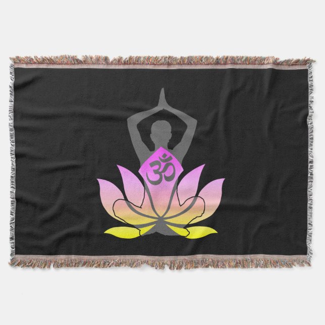 Couverture OM Namaste Spirituelle Lotus Fleur Yoga Couleurs (Devant)