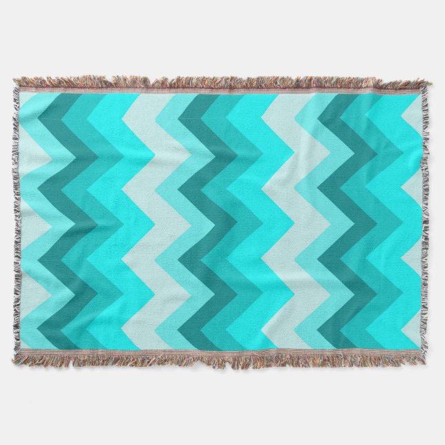 Couverture Ombre Girly Motif Turquoise Turquoise Chevron (Devant)