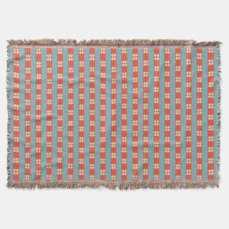 Couverture Orange and Teal Striped Floral 