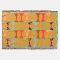 Couverture orange moderne de jet de motif de la
