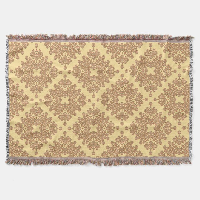 Couverture orange sur motif arabesque crème (Devant)