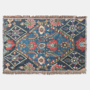 Couverture Oriental antique Turc Perse bleu tapis tapis