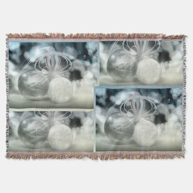 Couverture Ornements Noël Vacances Blanche (Devant)