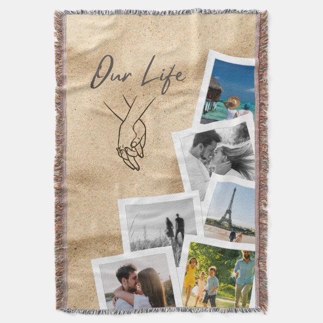 Couverture Our Life Custom Couple Photo Cascade with Line Art (devant Vertical)