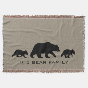 Couverture Ours grizzli avec cubes Silhouettes Texte personna