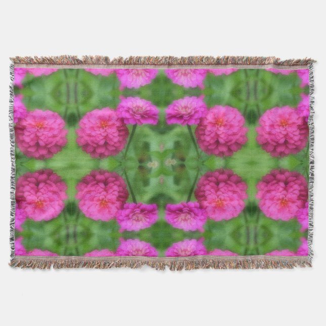 Couverture Paire de fleurs rose Zinnia Abstrait (Devant)