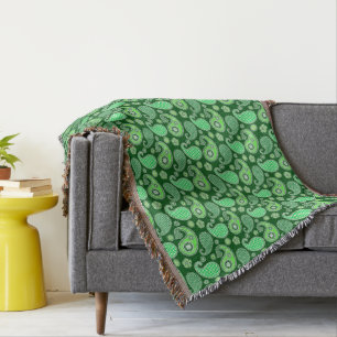 Couverture Paisley motif, Emerald et Jade Green