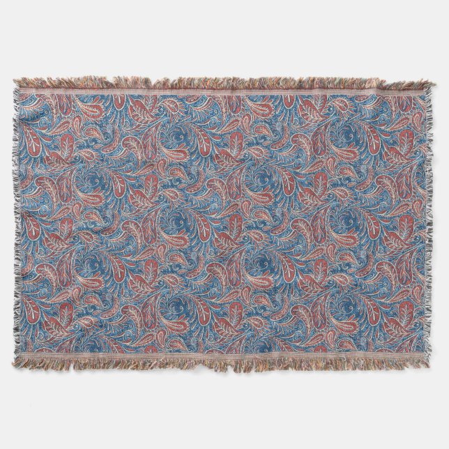 Couverture Paisley Red, White et Blue Faux Denim (Devant)