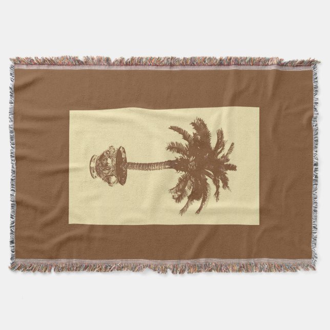 Couverture Palmier pointu - brun foncé et bronzé (Devant)