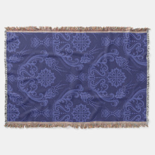 Couverture Papier peint floral bleu de luxe de damassé