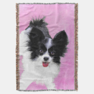Couverture Papillon (blanc et noir) Peinture - Chien Art