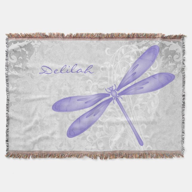 Couverture Papillon de libellule violet personnalisé (Devant)
