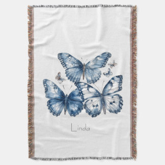 Couverture Papillons dans Delft Blue, personnalisable