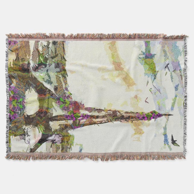 Couverture Paris Au Printemps Tour Eiffel France Blanche (Devant)