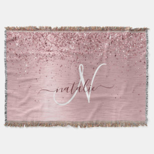 Couverture Parties scintillant en métal brossé rose pâle Nom
