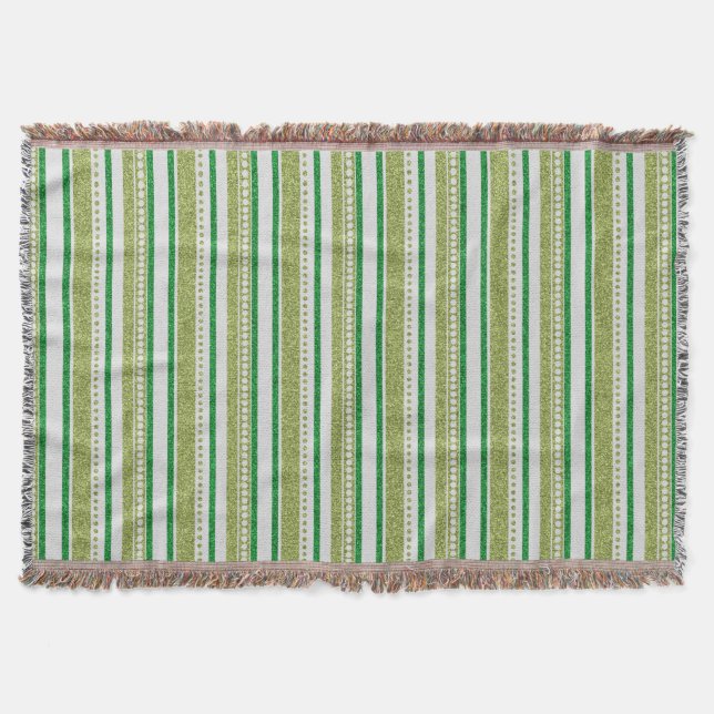 Couverture Parties scintillant Green Stripes (Devant)