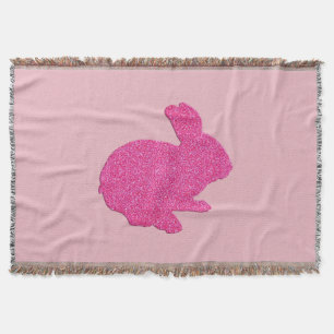Couverture Parties scintillant rose Silhouette Lapin de Pâque