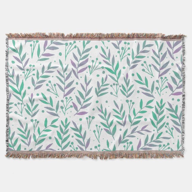 Couverture Pastel aquarelle branches pourpre et vert (Devant)