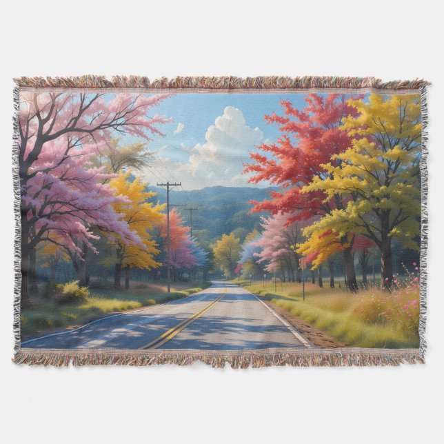 Couverture Pastel Autumn Country Road Watercolor (Devant)