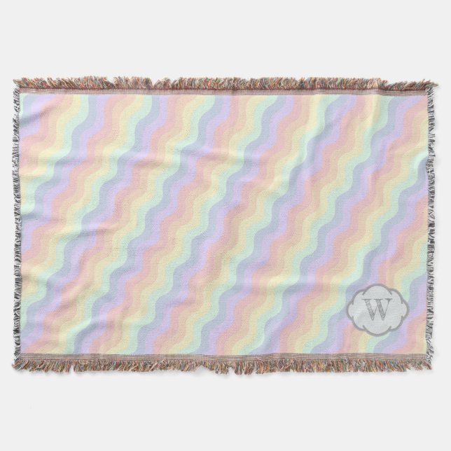 Couverture Pastel Rainbow Waves Lance Blanket (Devant)
