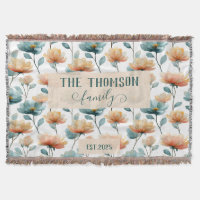 Patrimoine familial floral aquarelle vintage