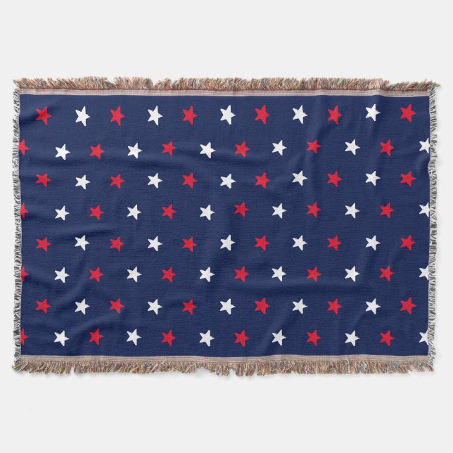 Couverture Patriotique rouge blanc marine bleu étoile motif m (Devant)