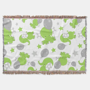 Couverture Pattern of Green Elephants, Cute Elephants, stars