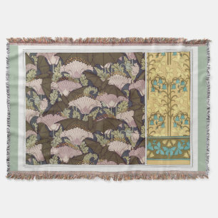 Couverture Pavot de chauves-souris Art nouveau fleurie textil