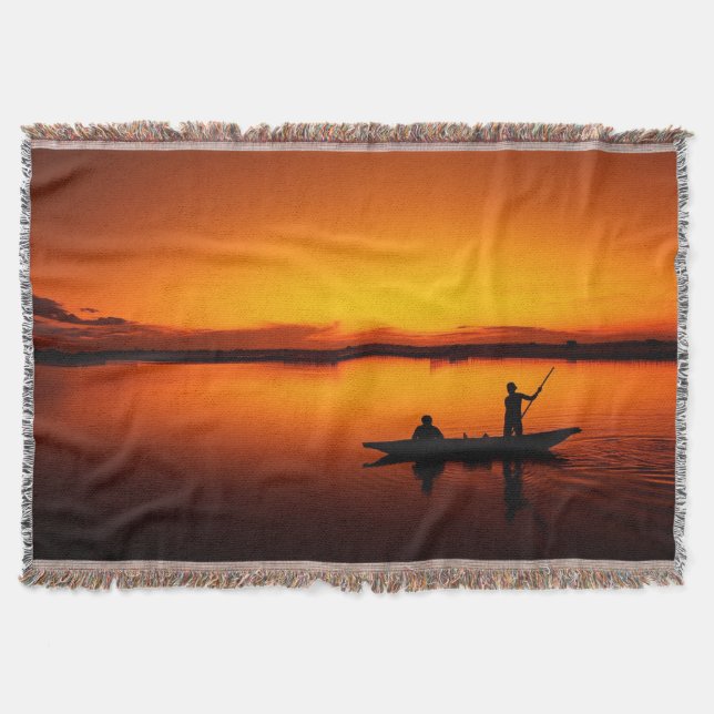 Couverture Paysage du coucher de soleil avec un bateau-68465 (Devant)