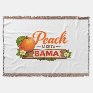 Couverture Peach Meets Bama Plaid Throw Blanket | Southern Lo