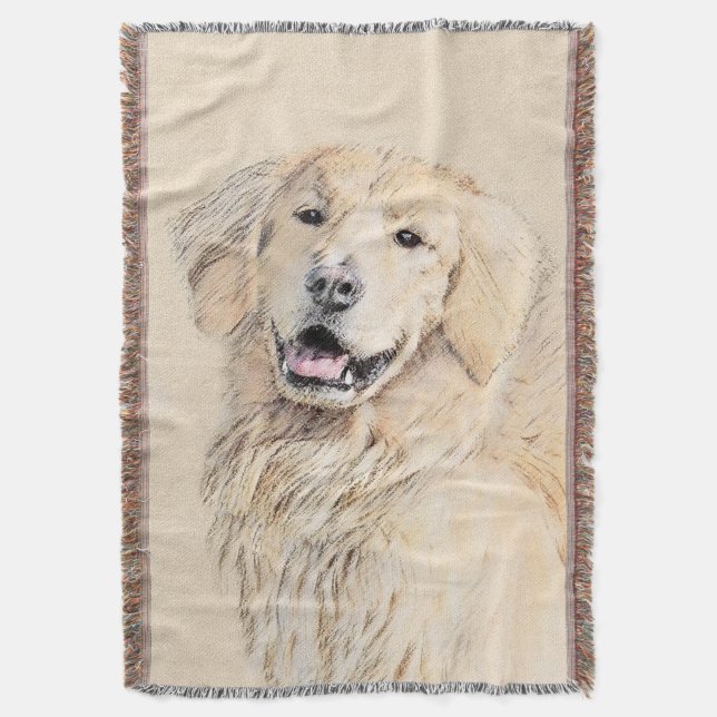 Couverture Peinture de Golden Retriever - Beau art original d (devant Vertical)