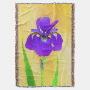 Couverture Peinture Iris à pois pourpre - Chien original mign