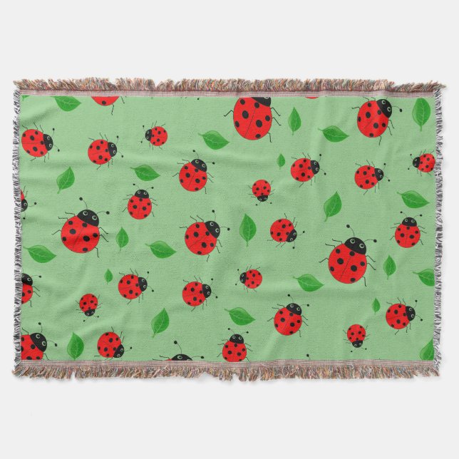 Couverture Pente de motif Enfants mignonne femme bug & green  (Devant)