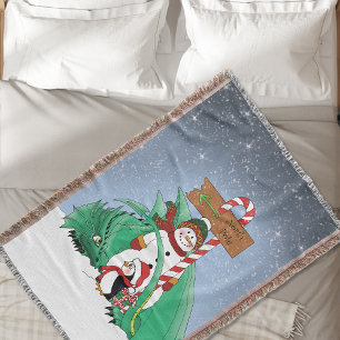 Couverture Père Noël Bonhomme de neige Dragon Manchot Noël