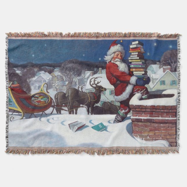 Couverture Père Noël livre une cargaison de livres par Wyeth (Devant)