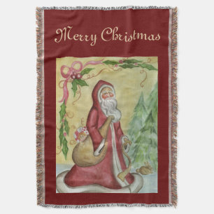 Couverture Père Noël Santa Plaid Décoration Cadeau